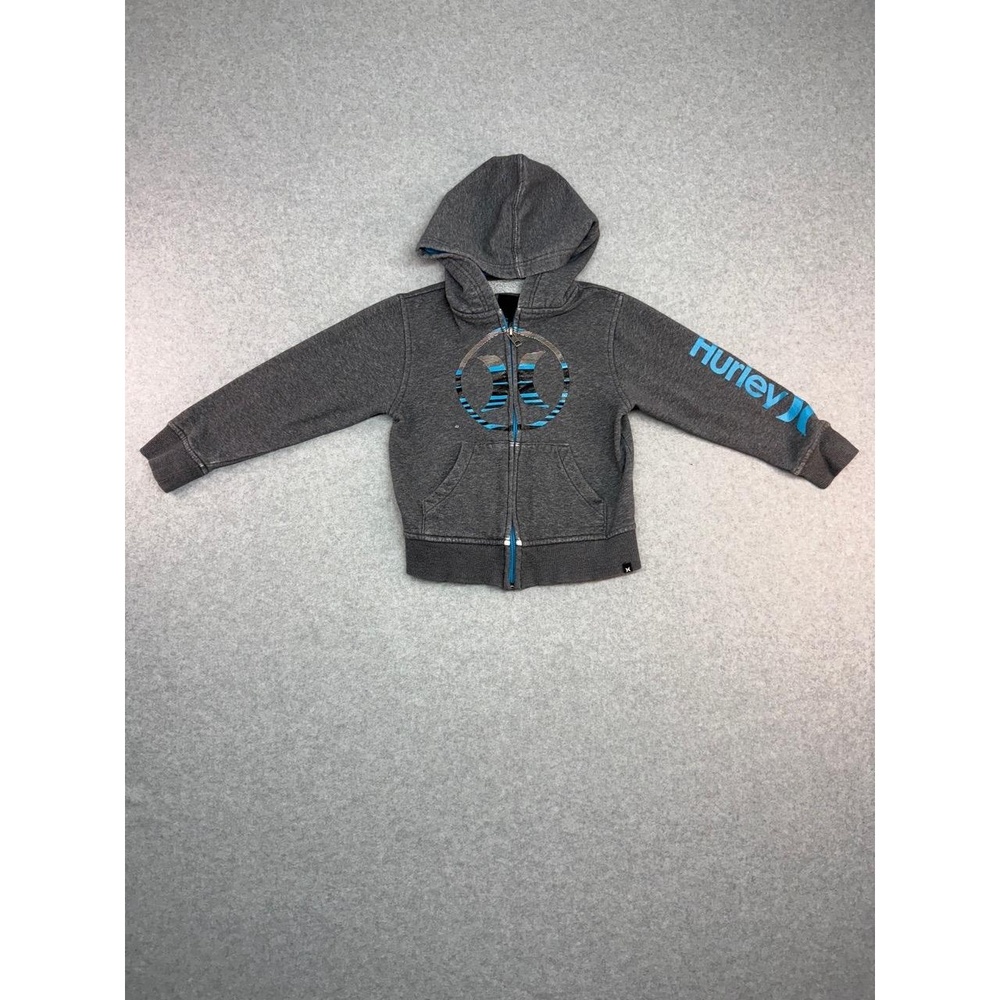Hurley Hoodie 4T Gray Zip‎ Up Unisex Casual